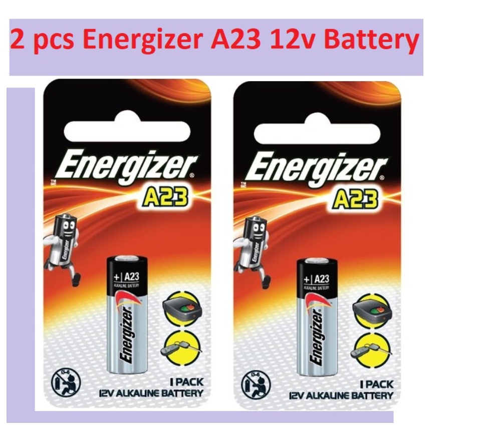 Energizer A23 (2 pcs) Alkaline Battery 12V Zero Mercury for Remote Control  Car Key Door Bell Energizer 23A Batteries