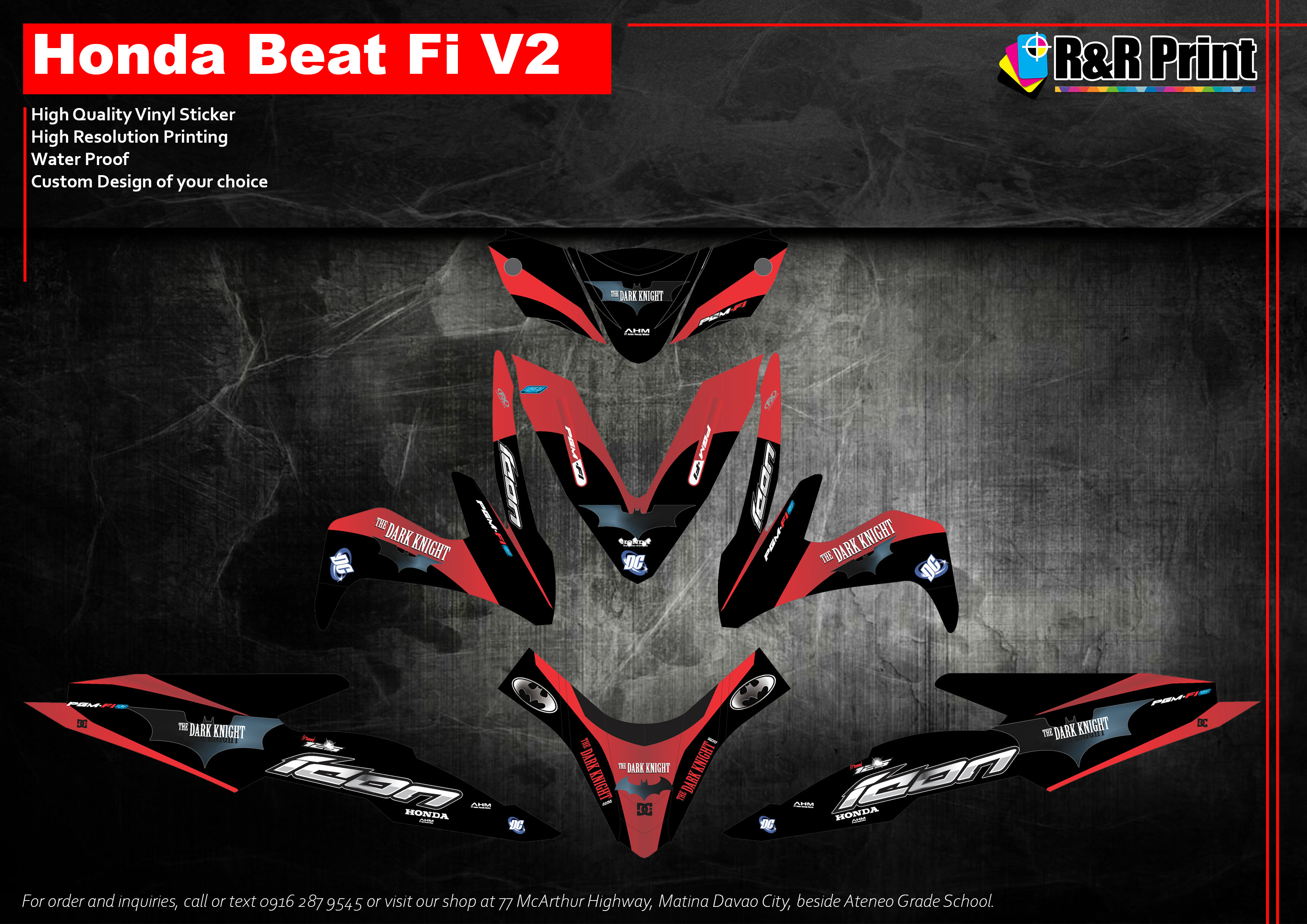 Honda Beat FI V2 Decal Sticker: Buy 
