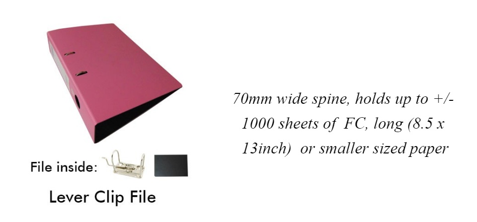 SAKURA D-Ring Arch Lever Clip Presentation Binders File Folder, FC