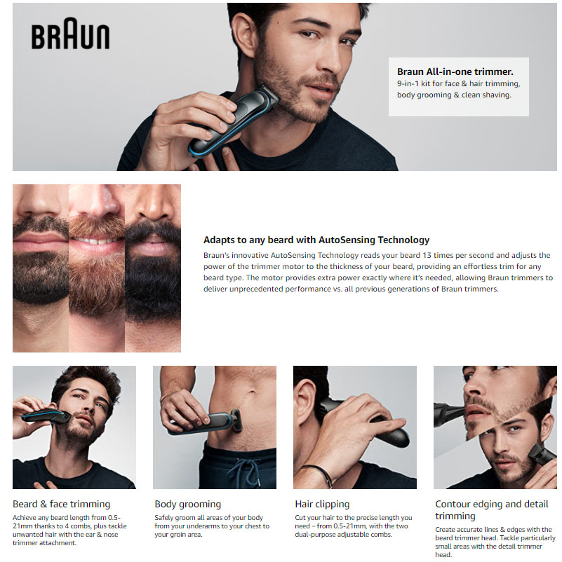 braun head and beard trimmer