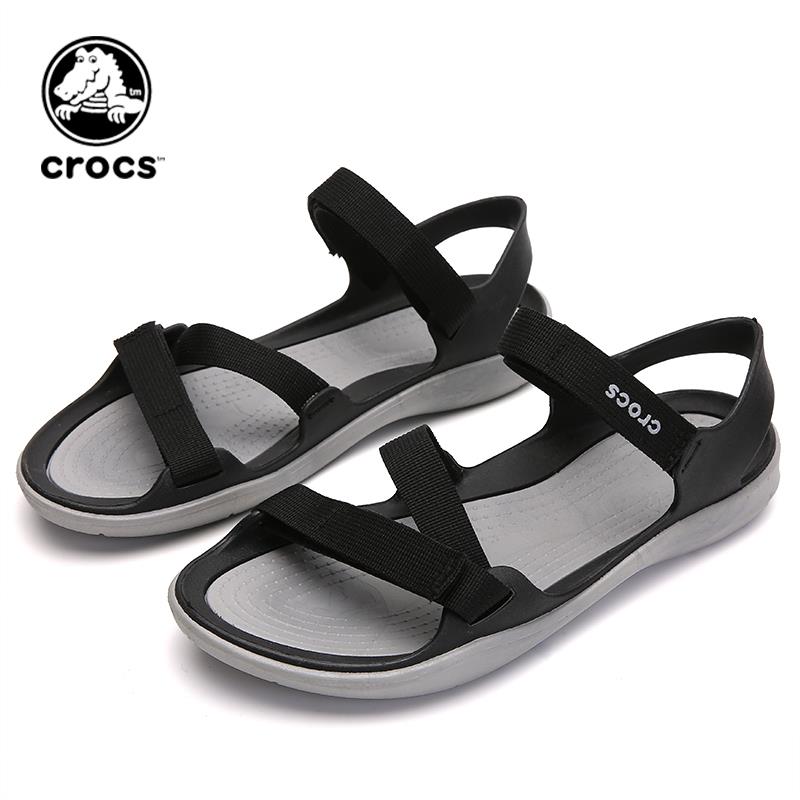 white crocs with 3 straps