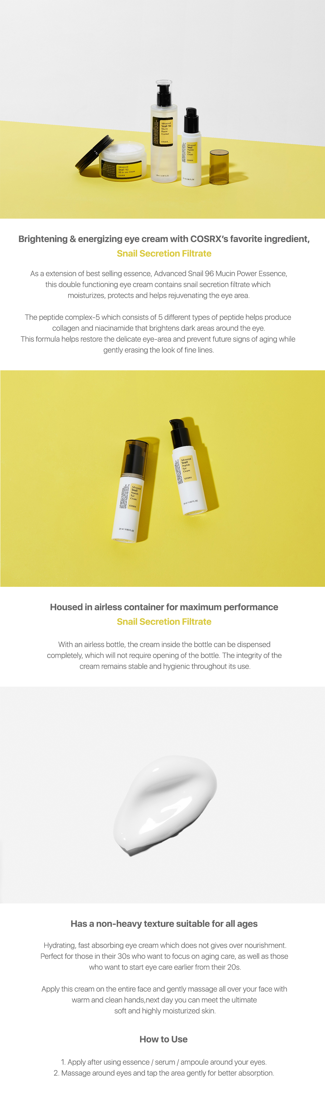 cosrx advanced snail peptide eye cream review