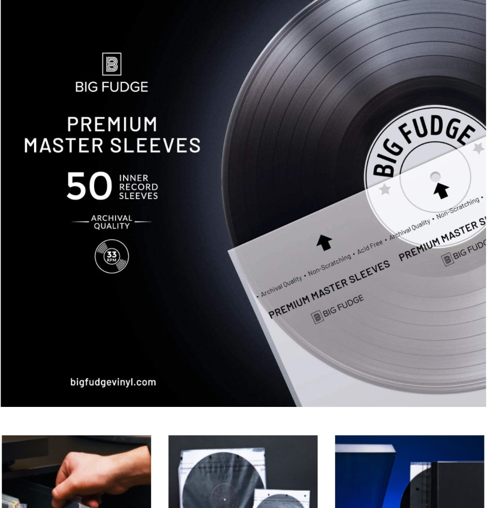 Big Fudge 12 Paper Premium Master Vinyl Record Inner Sleeves (pack of 50)