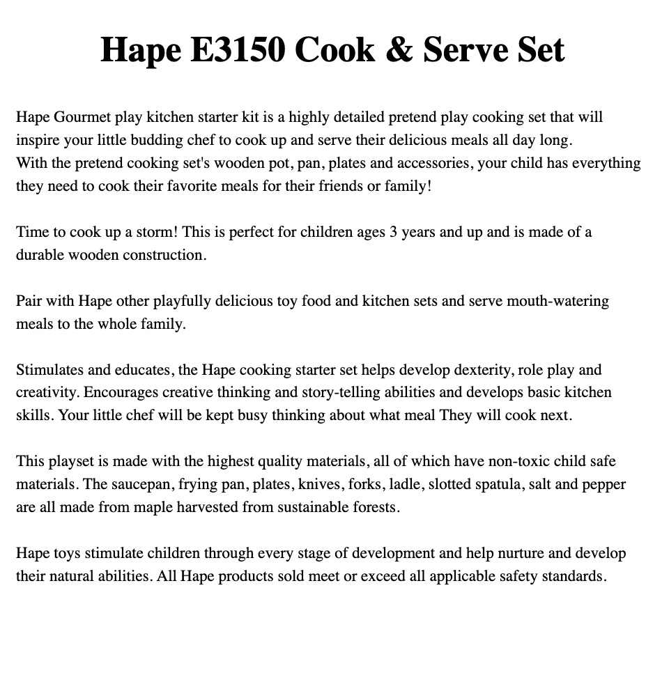 hape cook and serve set