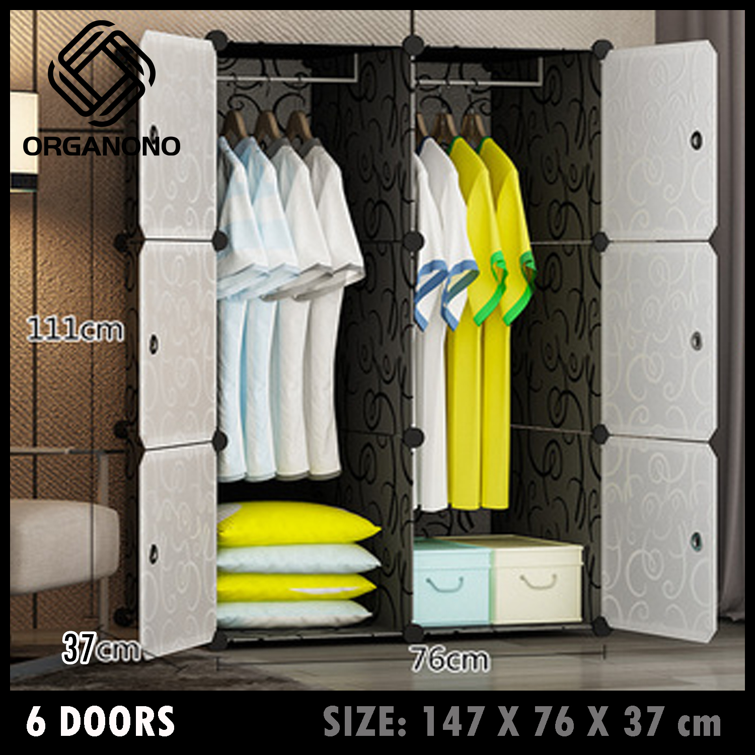 Organono Screwless Modern Multipurpose 6 Doors Cubes With 2