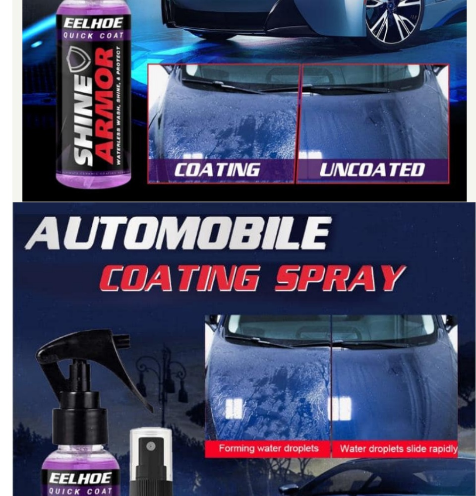 SHINE ARMOR Fortify Quick Coat - Ceramic Coating - Car Wax Polish Spray -  Waterless Car Wash & Wax - Hydrophobic Top Coat Polish & Polymer Paint  Sealant Detail Protection 