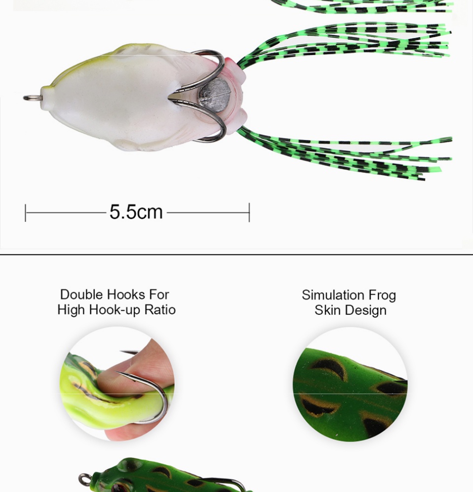 Goture 9pcs/lot 5.5cm 12.1g Frog Soft Fishing Lure Silicone