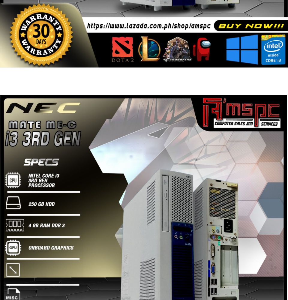 NEC MATE ME-9|INTEL CORE i3 3RD GEN PROCESSOR|250GB