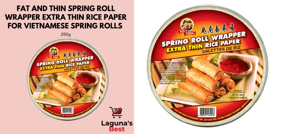 FAT&THIN SPRING ROLL WRAPPER RICE PAPER 250G (U)