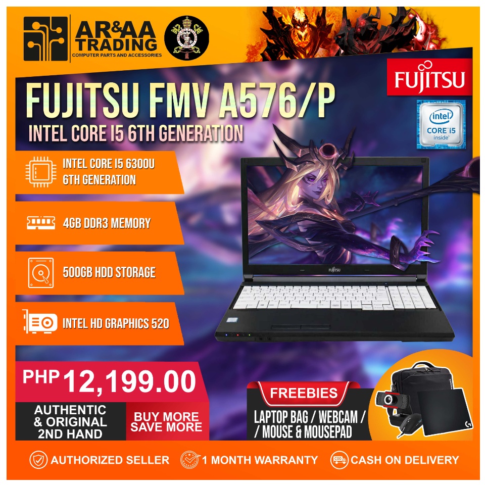 💻 Laptop FUJITSU LIFEBOOK A576/P Intel Core i5 6200U 6th