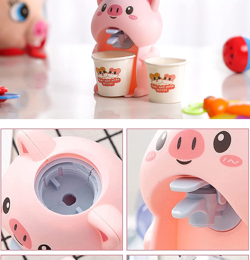 Keusn Mini Water Dispenser for Kids Cute Pig Water Machine Funny Water Toy for Kids, Size: One Size