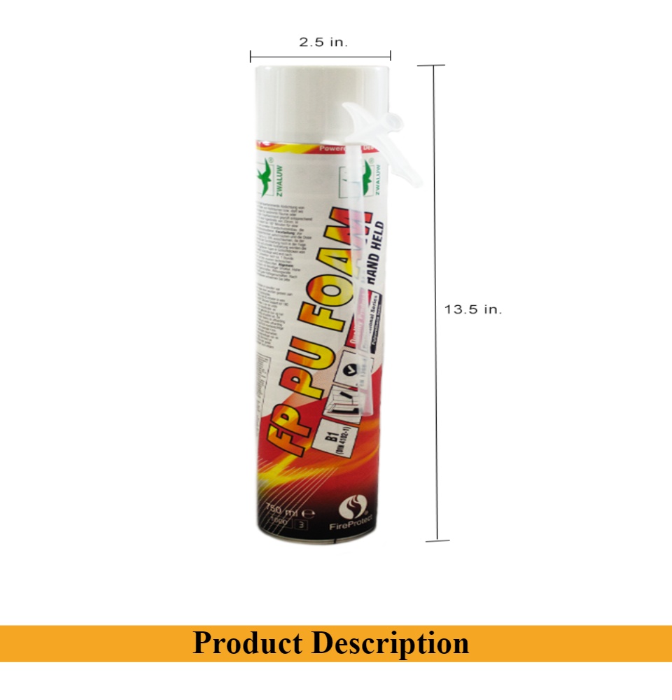 Expanding Polyurethane PU Foam Fire Retardant Spray 750 mL