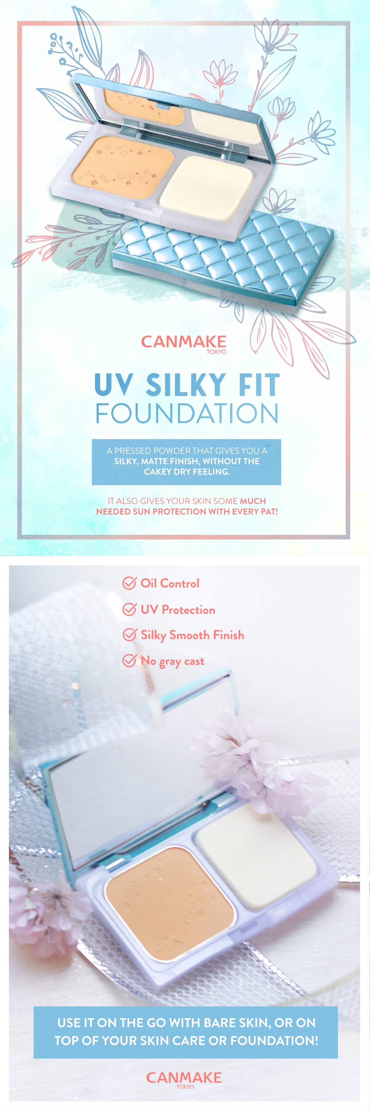 canmake uv silky fit foundation