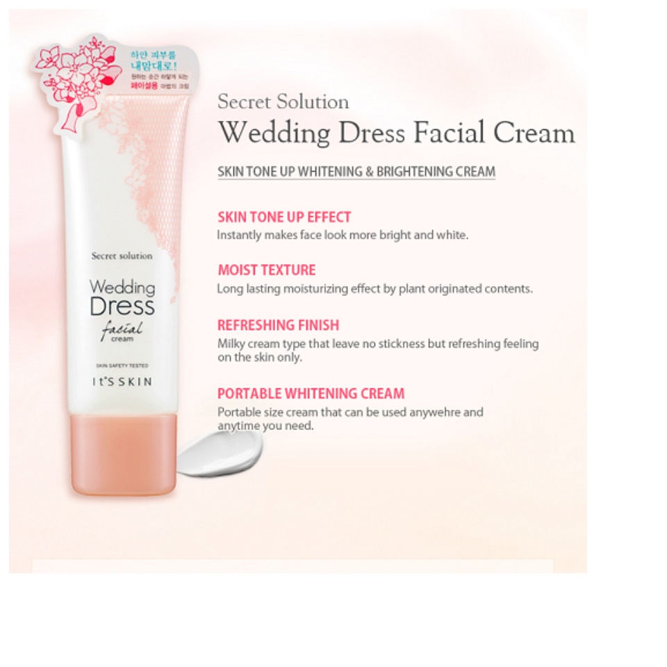 Its Skin Secret Solution Wedding Dress Facial Cream 40ml Alcohol-Free Skin  Care Cream Glowing Skin Cream For All Skin Types Portable Size Facial Cream  - Lazada | Lazada PH