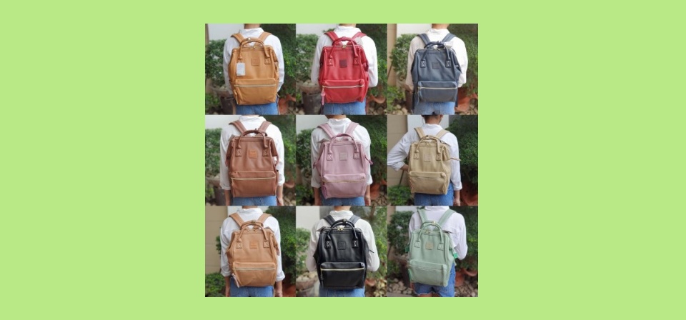 Limited Edition A.N.E.L.L.O Japan PU Mini Leather Backpack Rucksack-Mint  Green