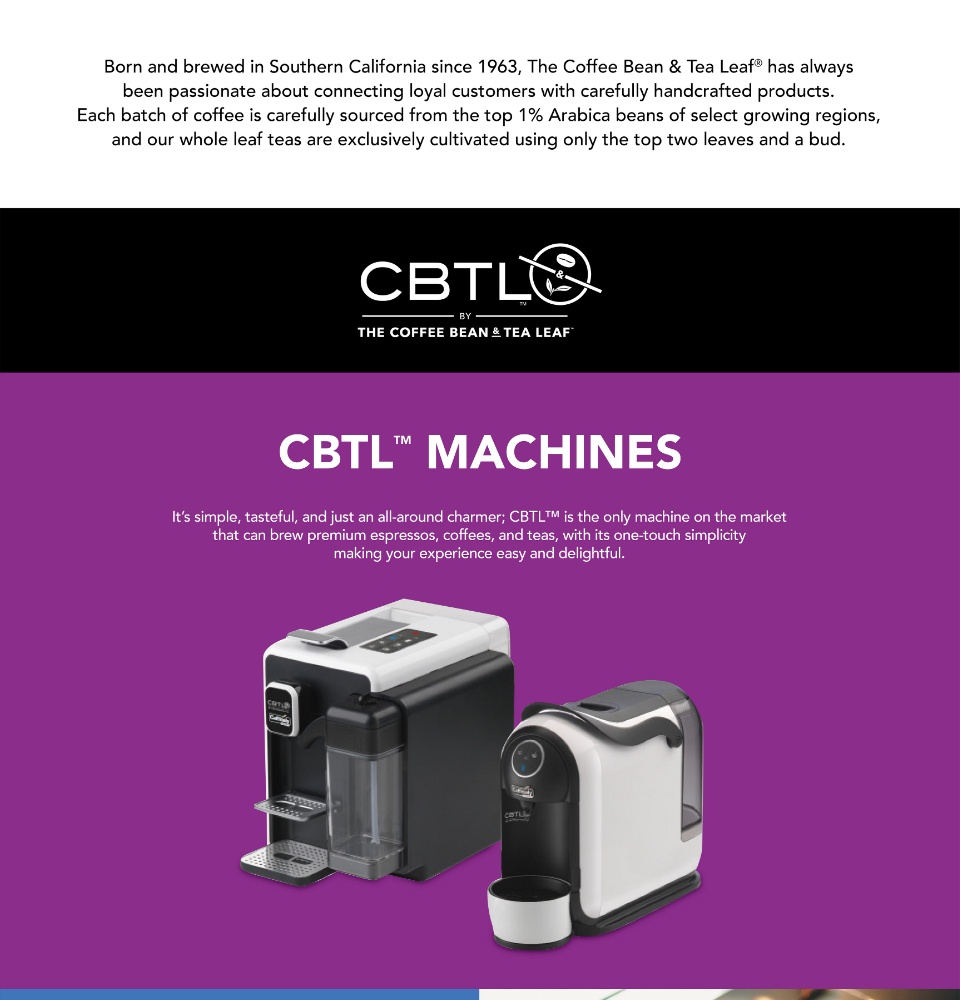 Coffee Bean And Tea Leaf Coffee Machine CBTL™ Bianca Coffee