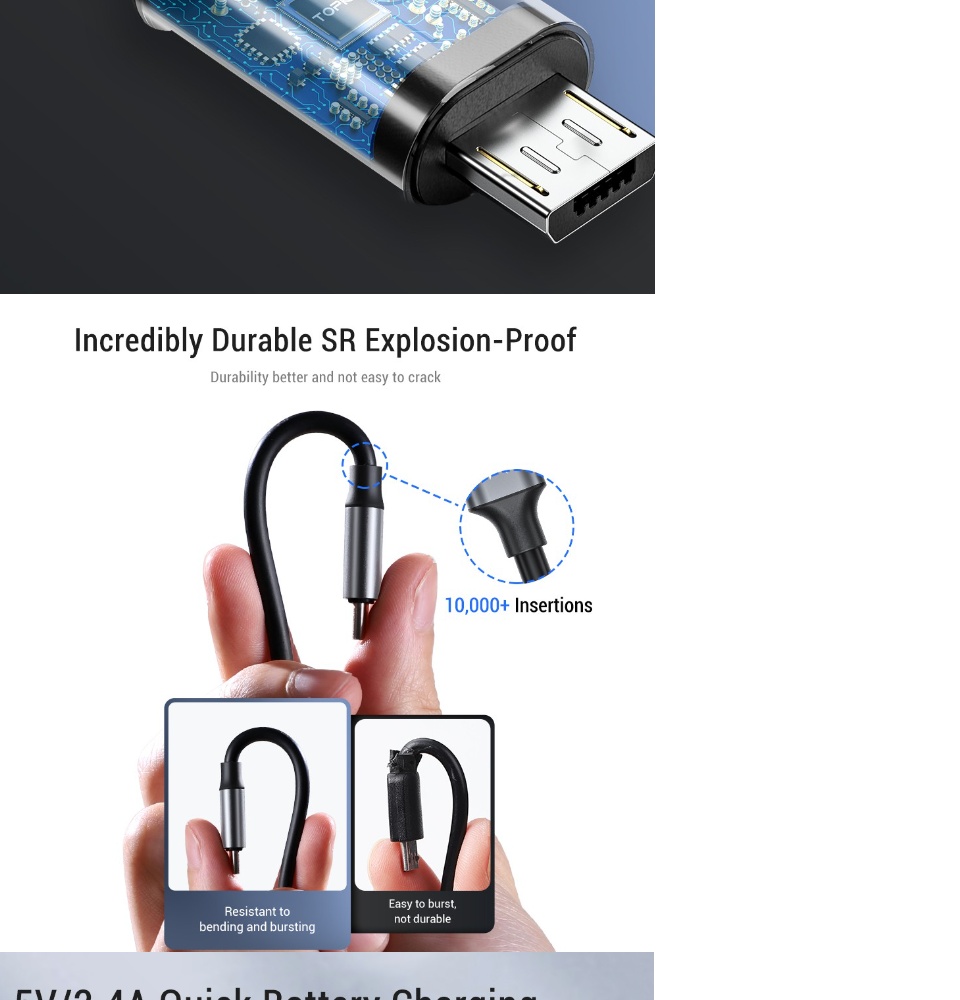4 Prong Phone Jackuniversal Magnetic Usb Cable Plug For Iphone, Android,  Type-c - Fast Charging