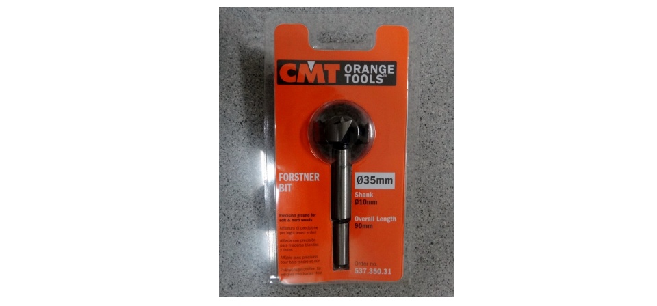 CMT ORANGE TOOLS Forstnerbohrer 35 Mm – Ø35, Länge 90 Mm, Schaft 10 Mm Für Saubere Löcher In Holz