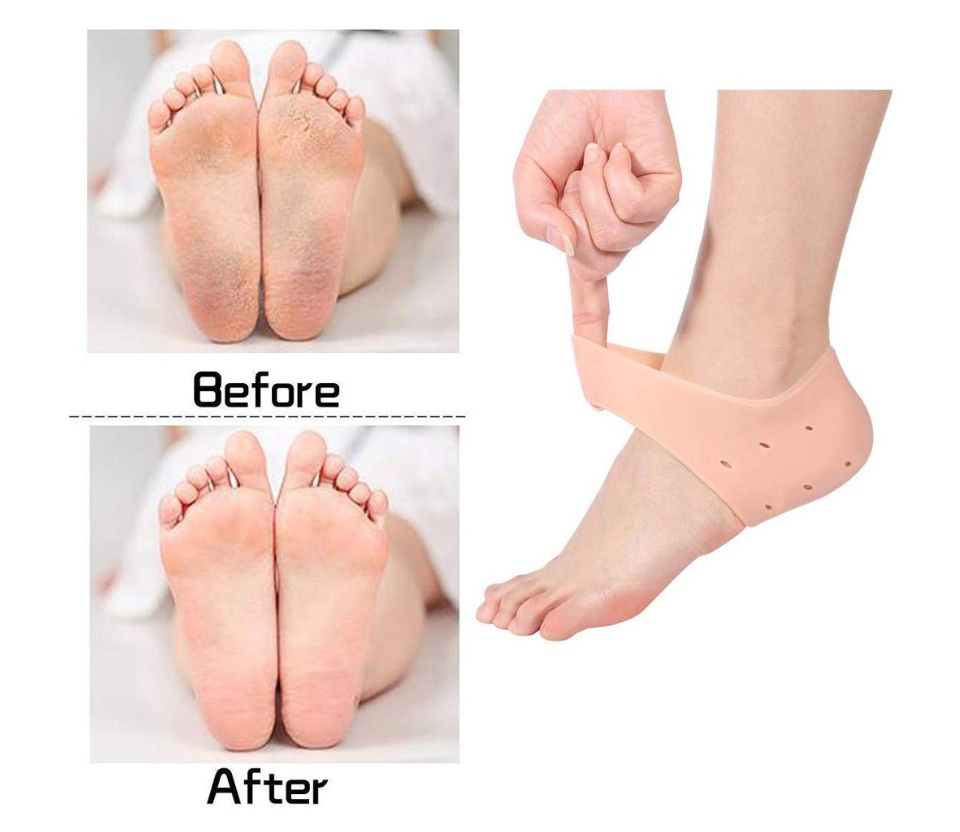 Women Fashion Shoes Gel Heel Protectors Breathable Silicone Heel Cushion  Cups Heel Spur Relief Foot Sleeve for Heel Pain