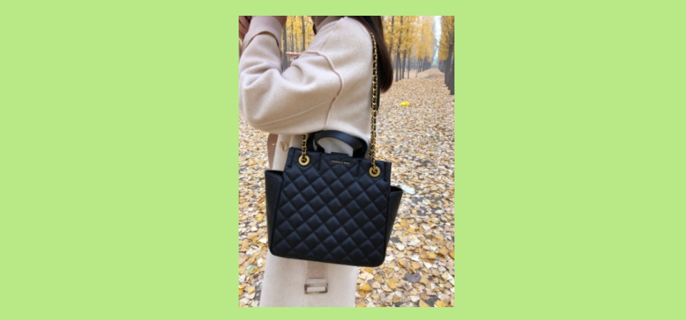 Charles & keith best sale chain detail quilted tote