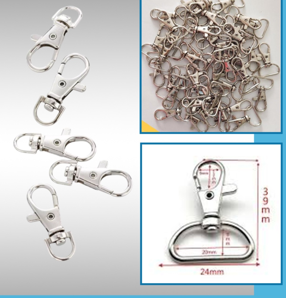 ID Hook G Hook 50PCS ID Hook Lanyard Hook 1 inch, 3/4 inches G Hook for ID  Lanyards