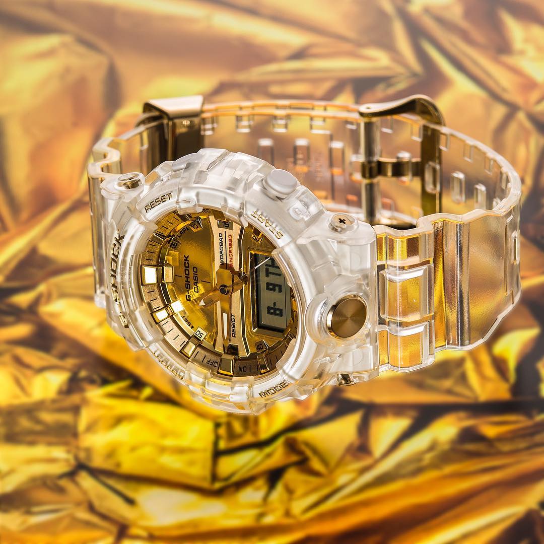 g shock white and gold