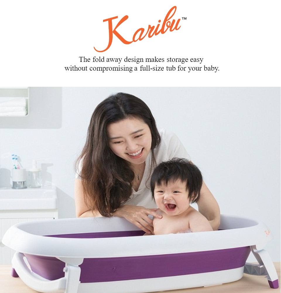 Karibu Mega Anti-Mould Folding Bath with Bath Net Purple PM3799-1