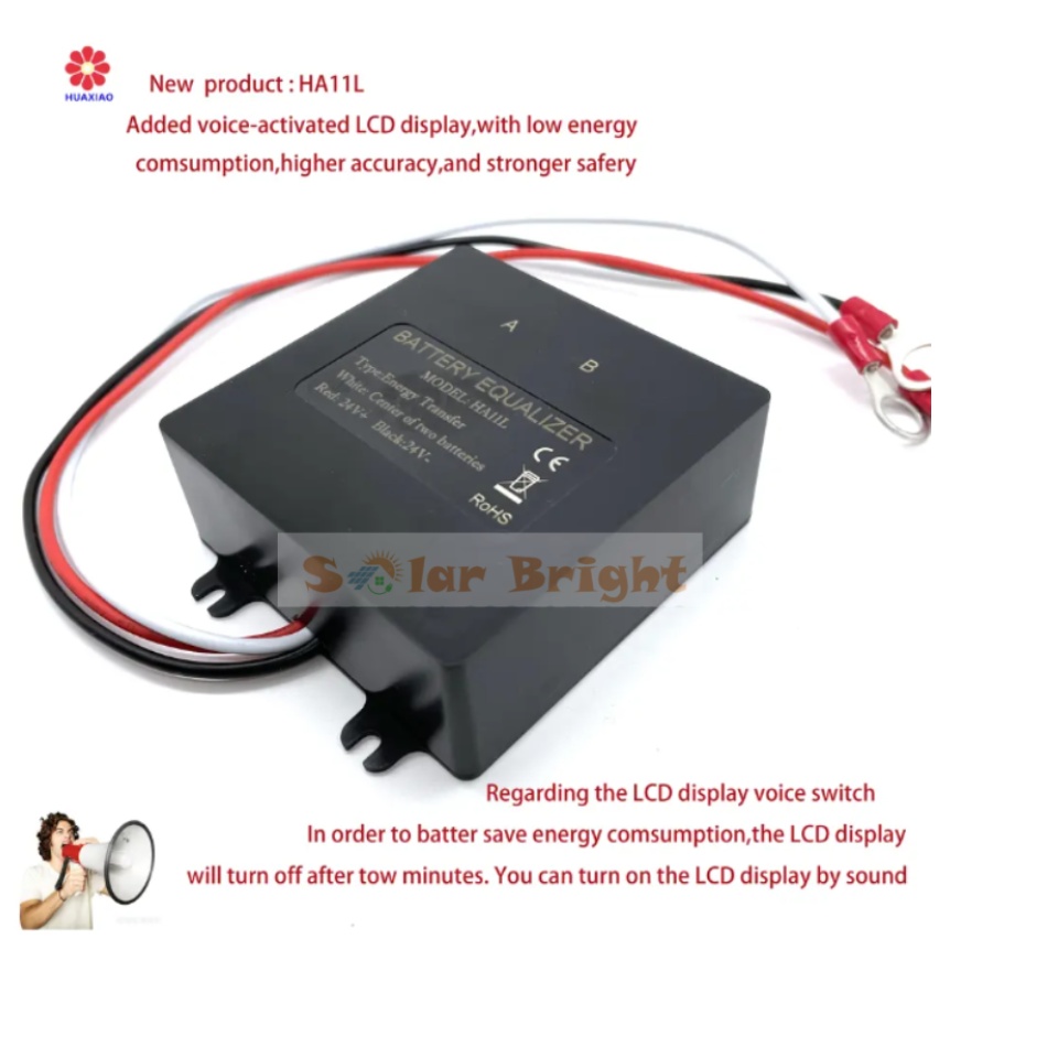 2pcs Ha01 Solar Battery Voltage Equalizer For 24v Lead-acid Gel Battery  Balancer Stable Battery Sol