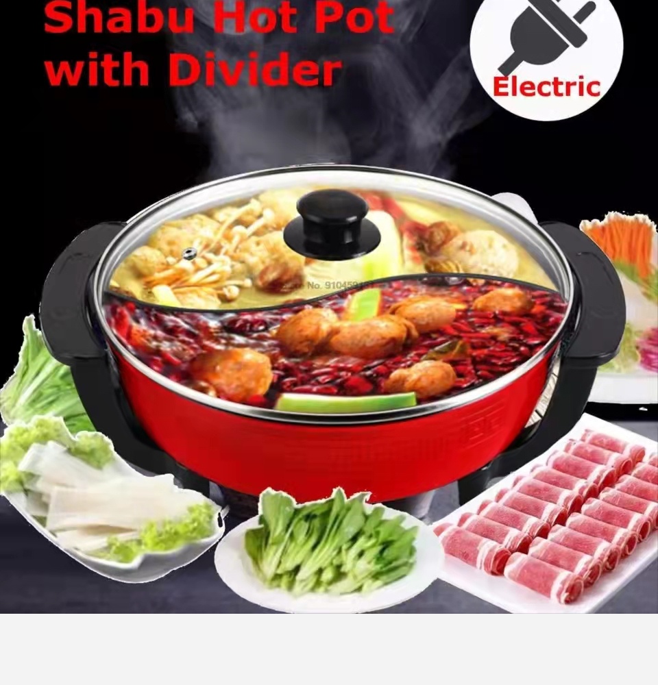 1300W Electric Hot Pot Soup Pots Stainless Steel Non Stick