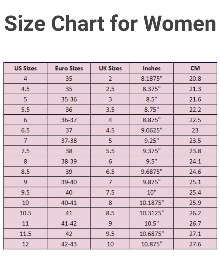 Fila Size Chart Korea