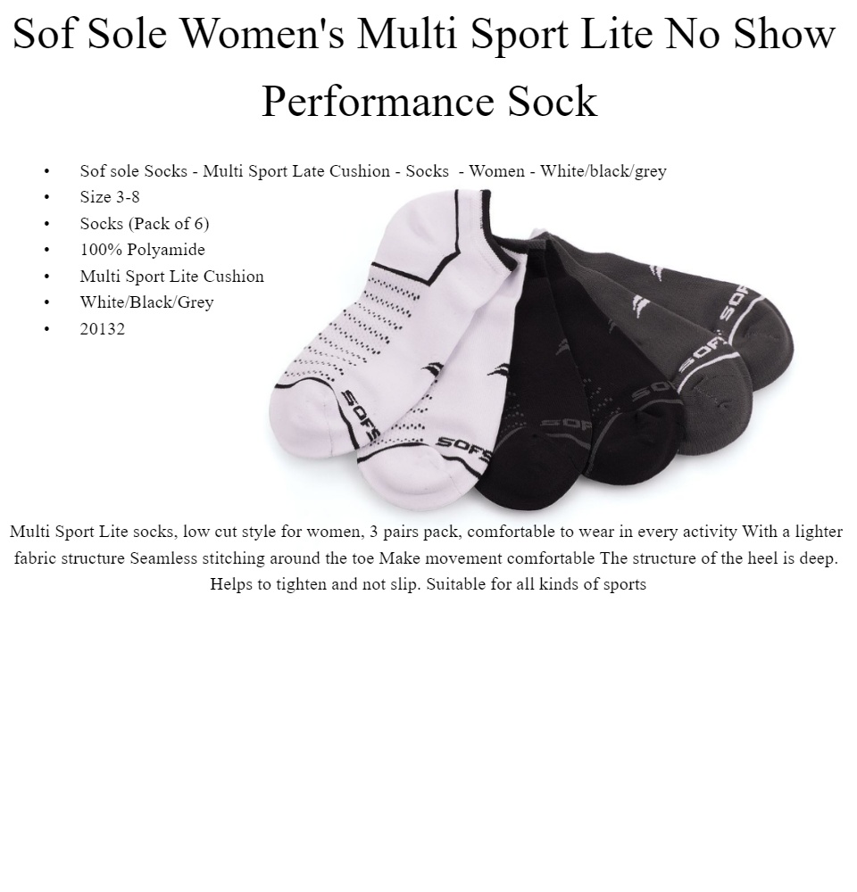 Sof Sole Women's 3 Pack No Show Cushioned Socks