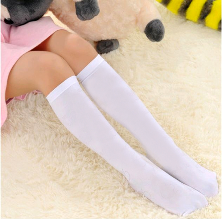 kids long white socks