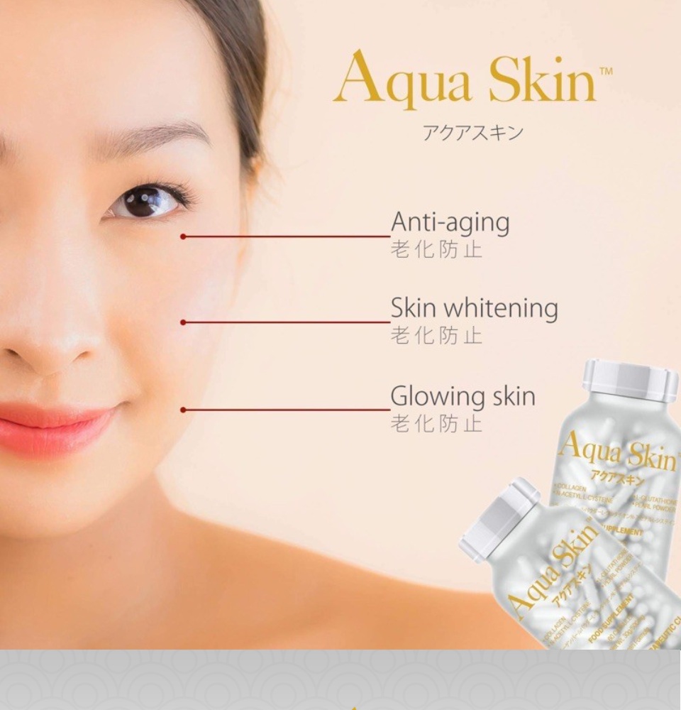 Aqua Skin (W/FREEBIES) Glutathione Capsules (60 Capsules) | Lazada PH