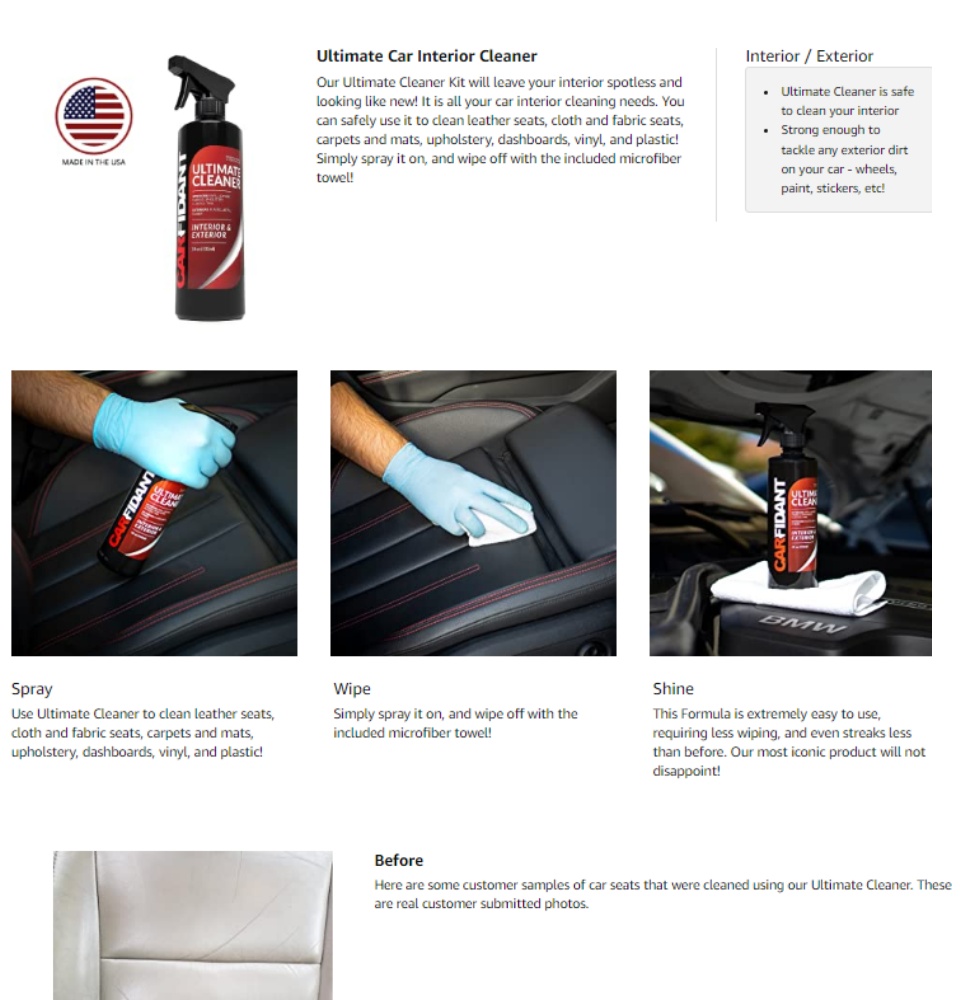 Carfidant Ultimate Car Interior Cleaner Kit - Nepal