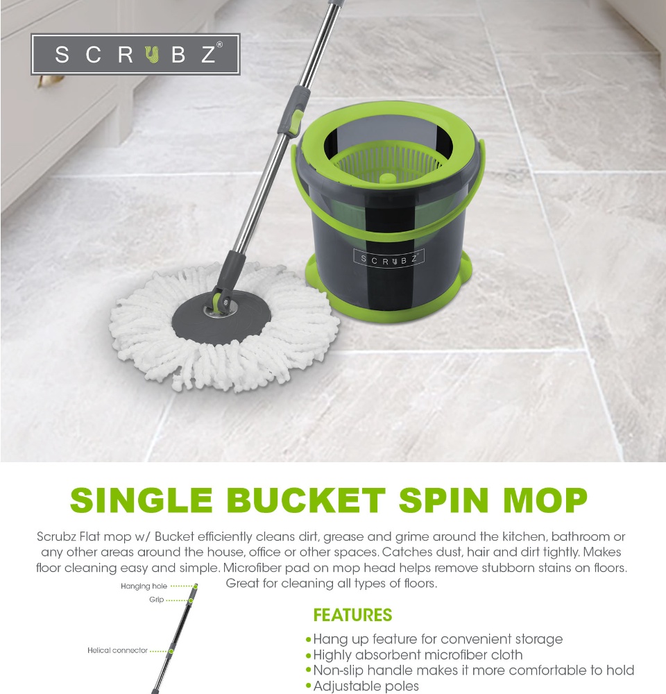 Buy Scrubz Heavy Duty Spin Mop Cleaning Essentials Easy Grip