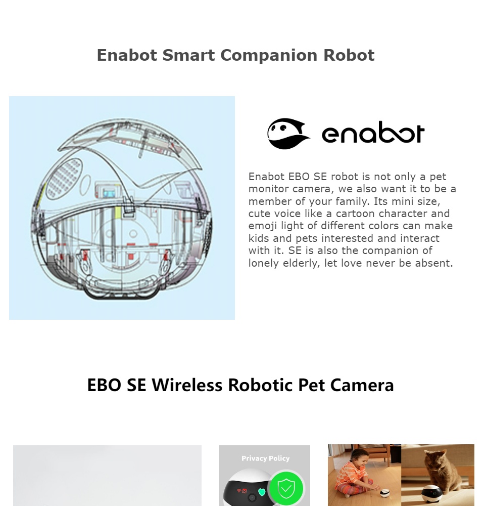 Enabot WiFi Pet Camera Monitor, Move Freely Self-Charging Robotic Camera  with HD Video, Audio, Night Vision, Wireless Companion Robot for Pets  Elderly Baby Disabled People, Remote Control Monitors 