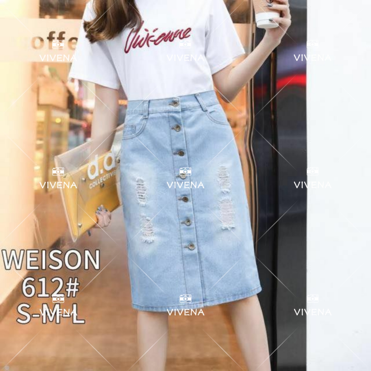 denim tattered skirt