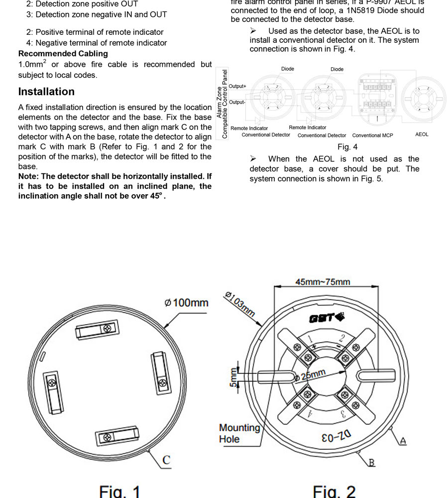 GST C-9103 CONVENTIONAL FIXED TEMPERATURE HEAT DETECTOR