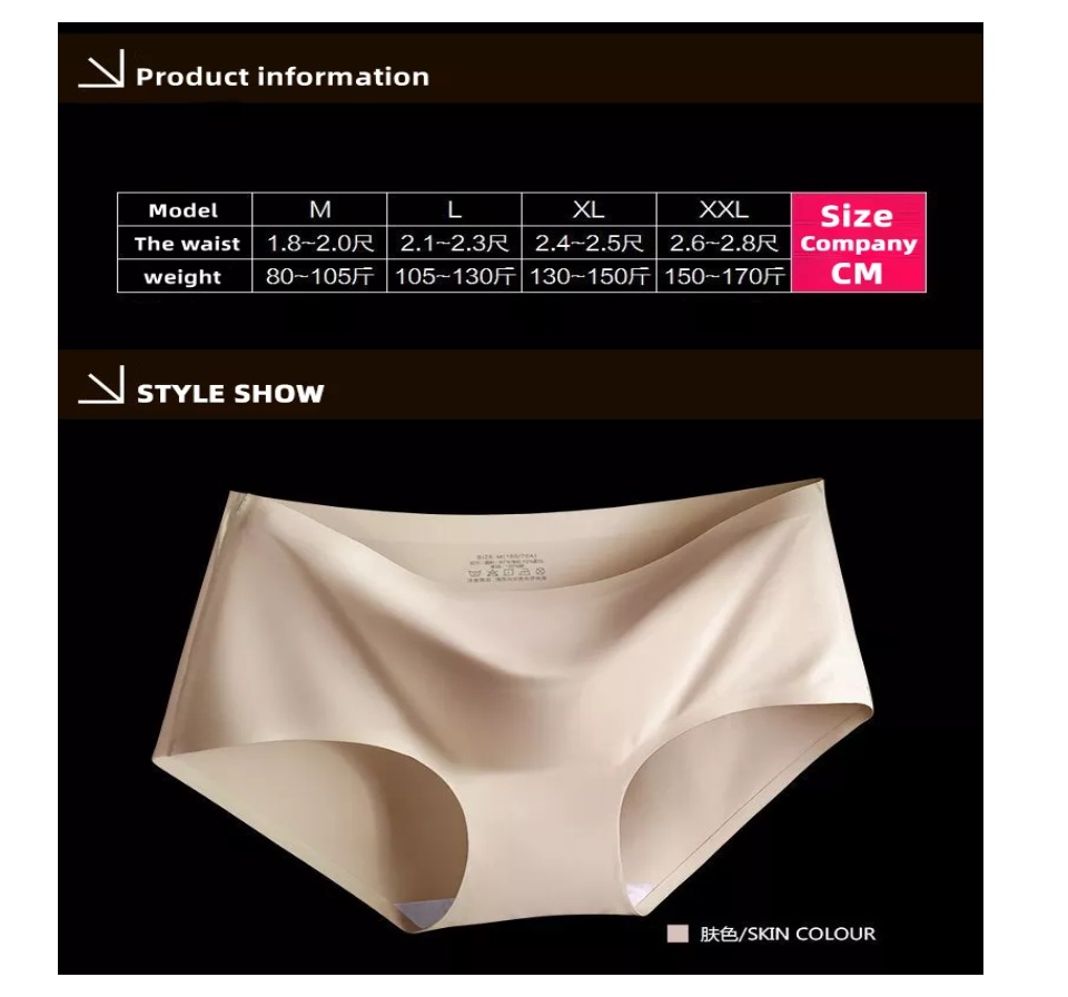 6 Pcs Set Seamless Panty Very Comfortable M-xxl Ice Silk Ladies Seamless  Panties Underpants