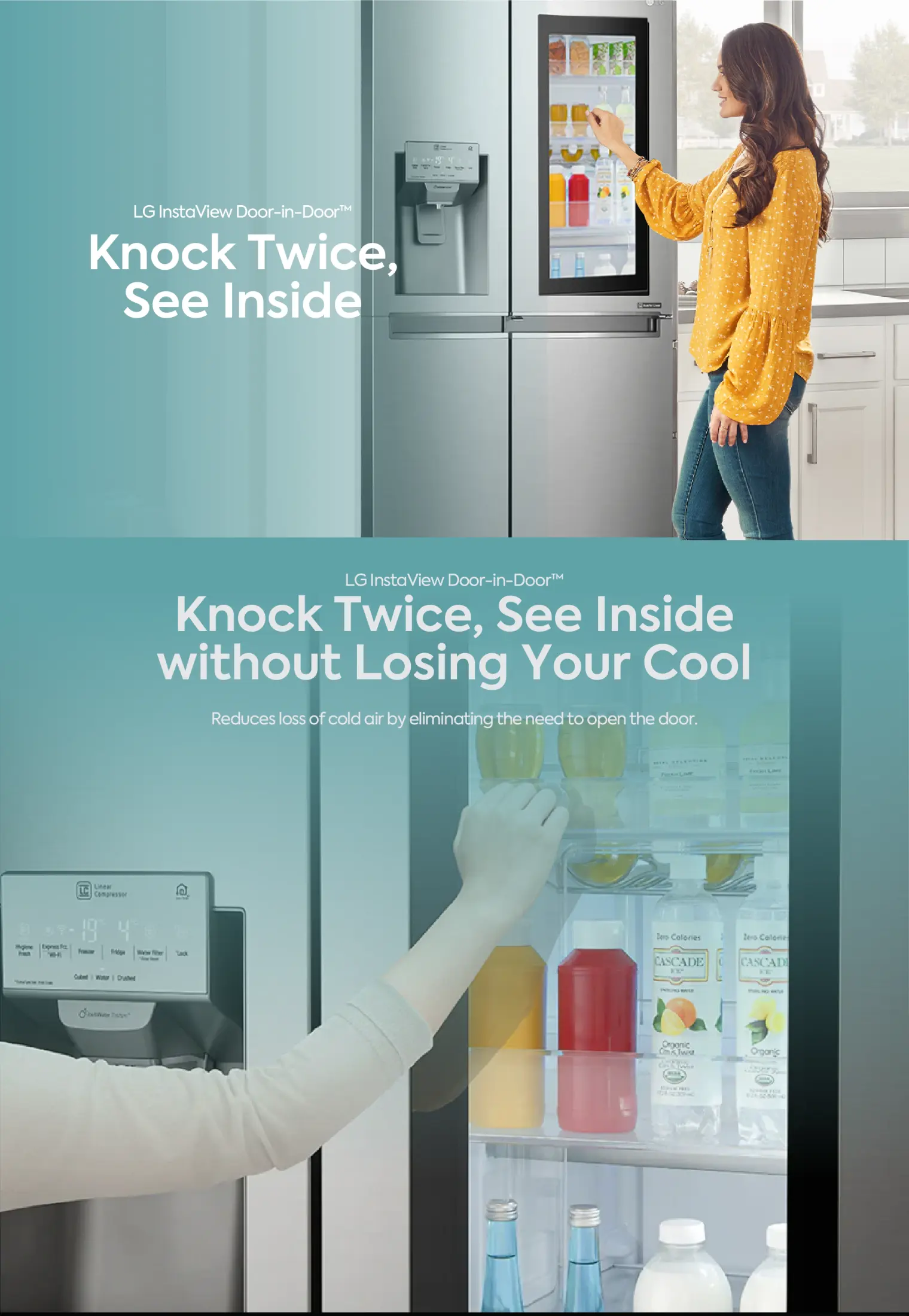 Lg Refrigerator Instaview Door In Door Side By Side 24 Cu Ft Gr X247csav Instaview Door In Door With Ice And Water Dispenser Inverter Linear Compressor Wifi Enabled Thru Smartthinq App Lazada Ph