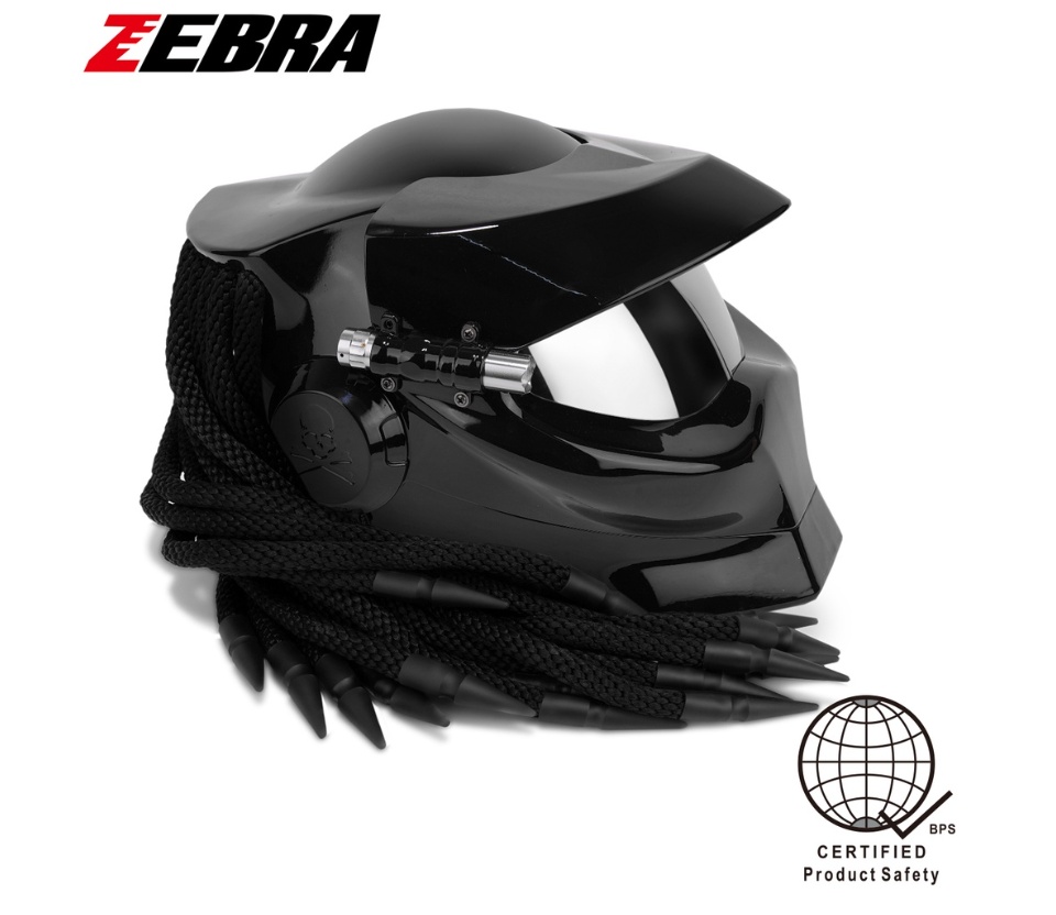 ZEBRA YM-211 Motorcycle Helmets PREDATOR Open Face Modular Motor