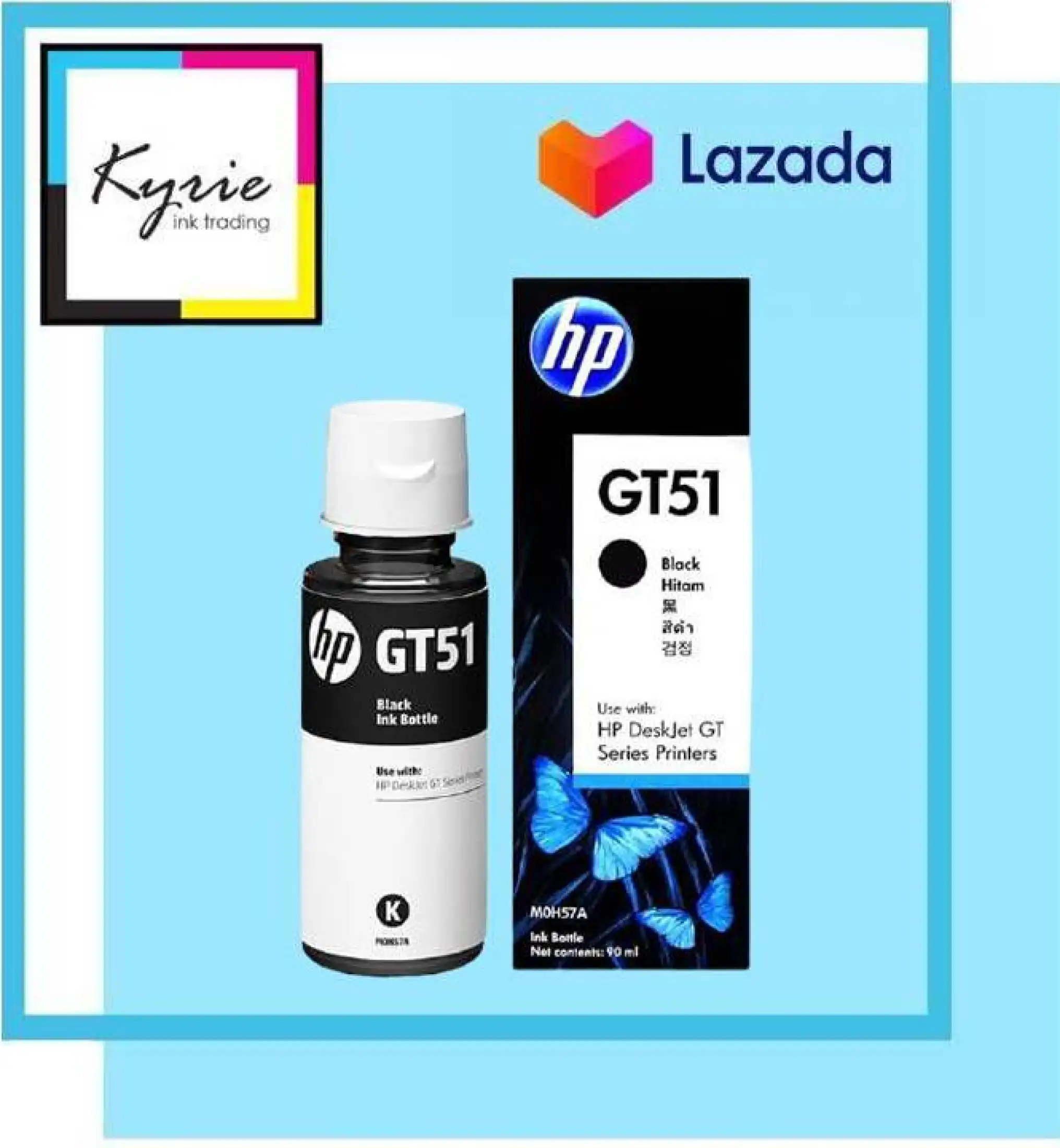 hp black ink bottle gt51