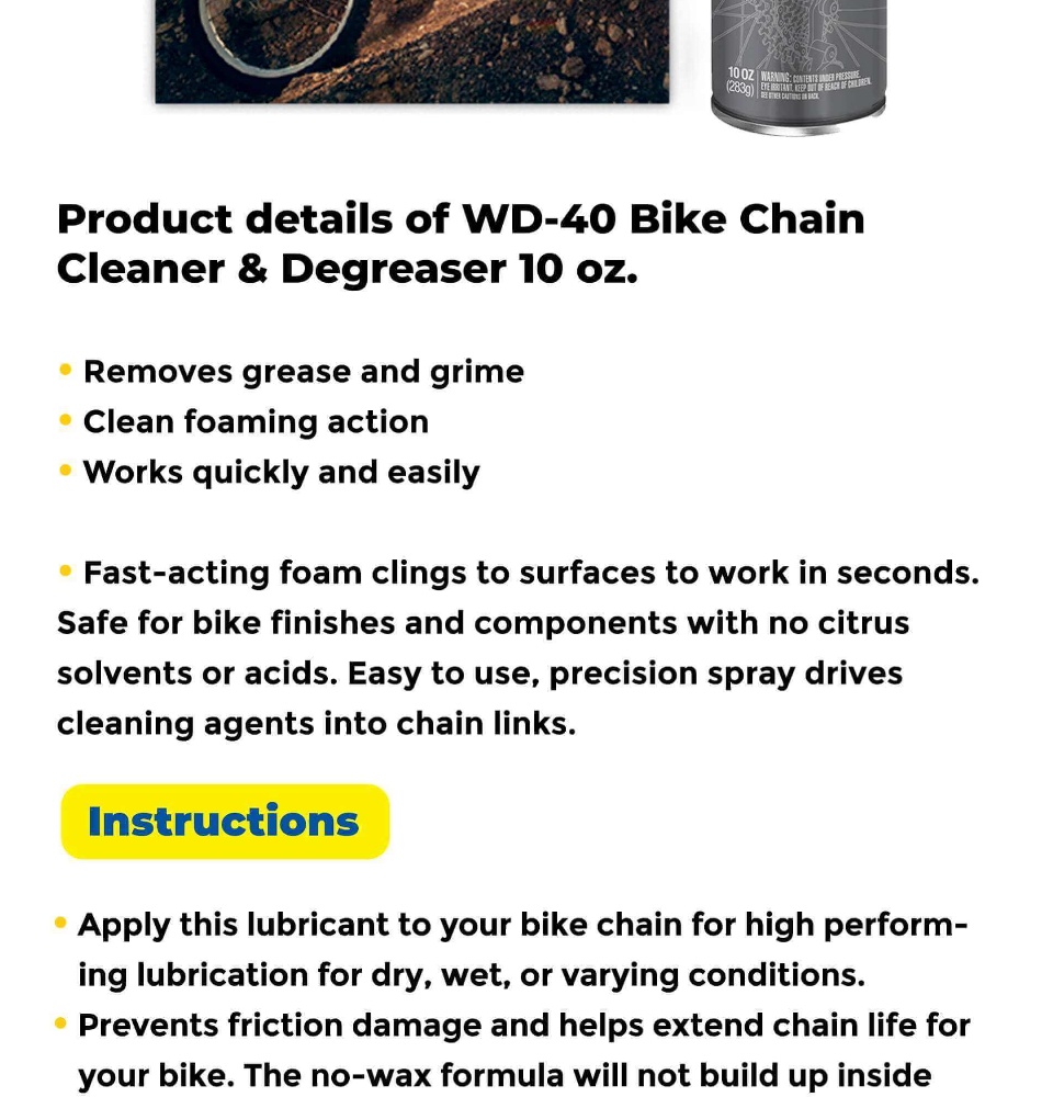 WD-40 Bike Chain Cleaner & Degreaser - 10 oz