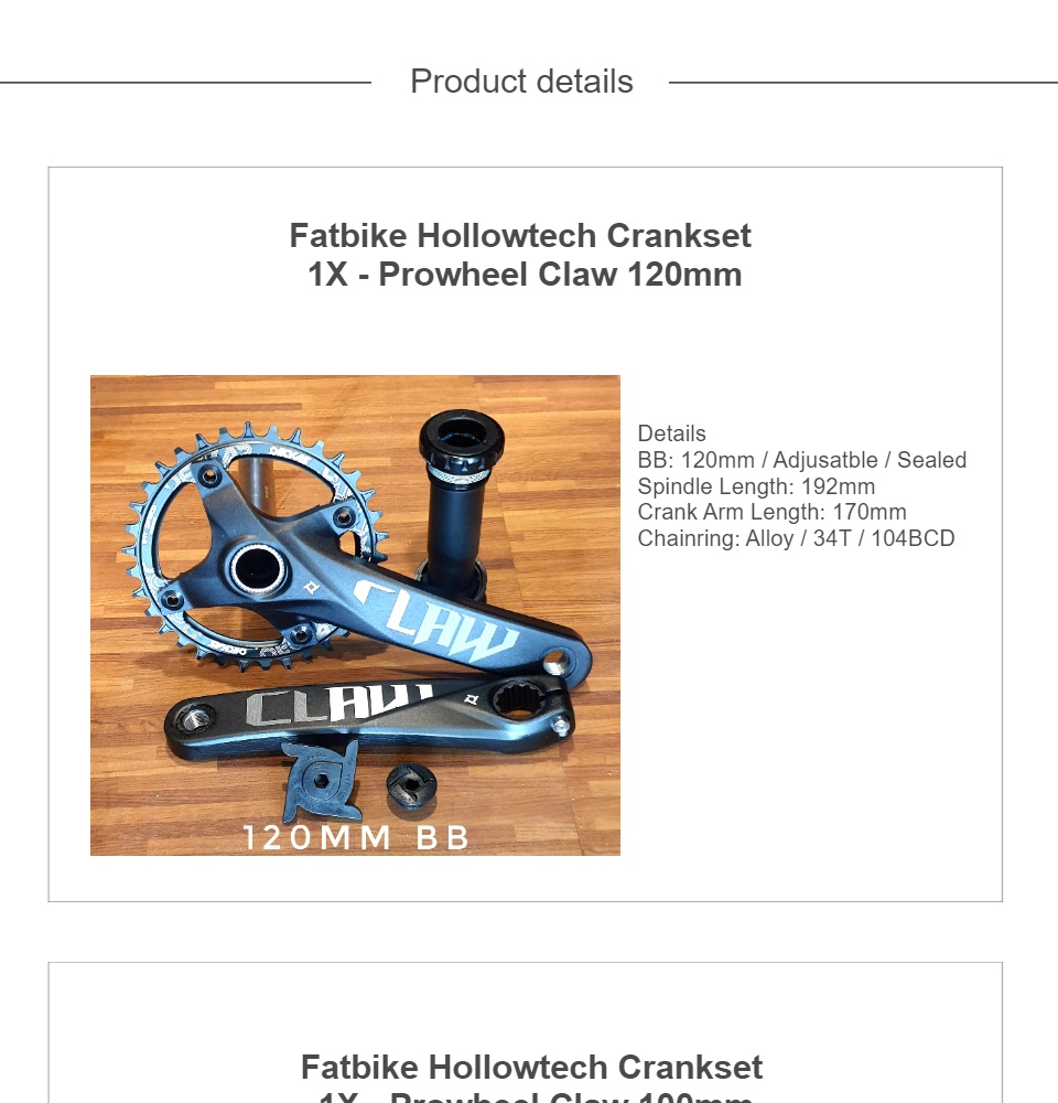 Prowheel 2024 hollowtech crankset