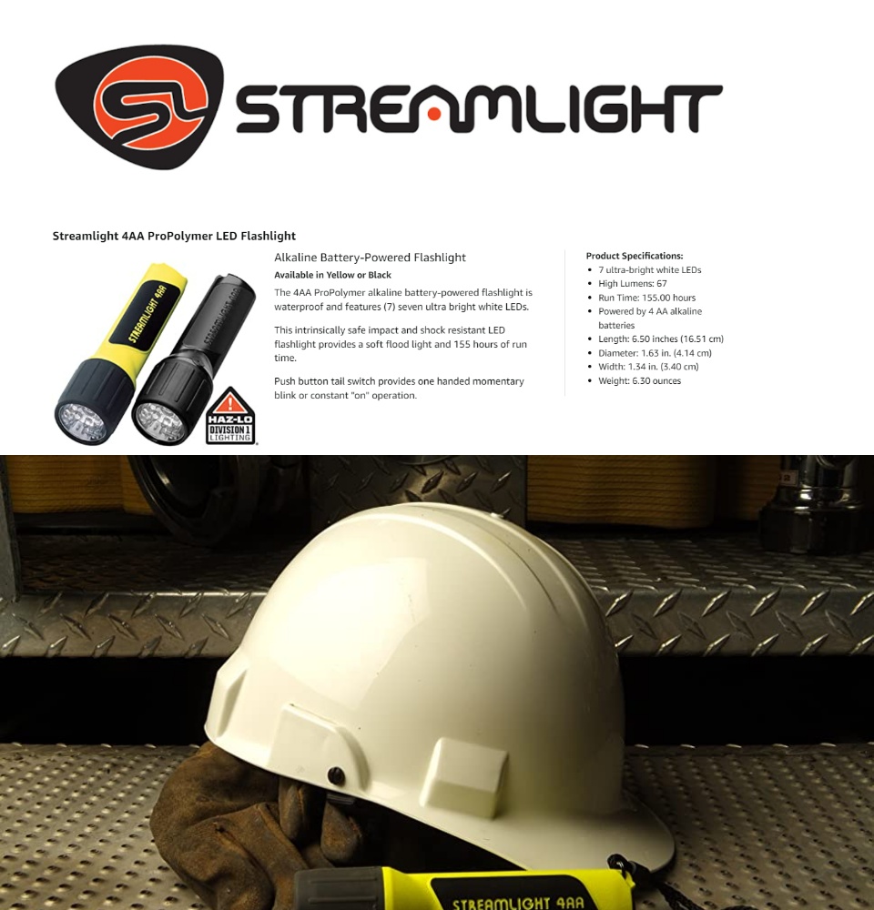 Streamlight 68201 4Aa Propolymer Led Alkaline Battery-Powered