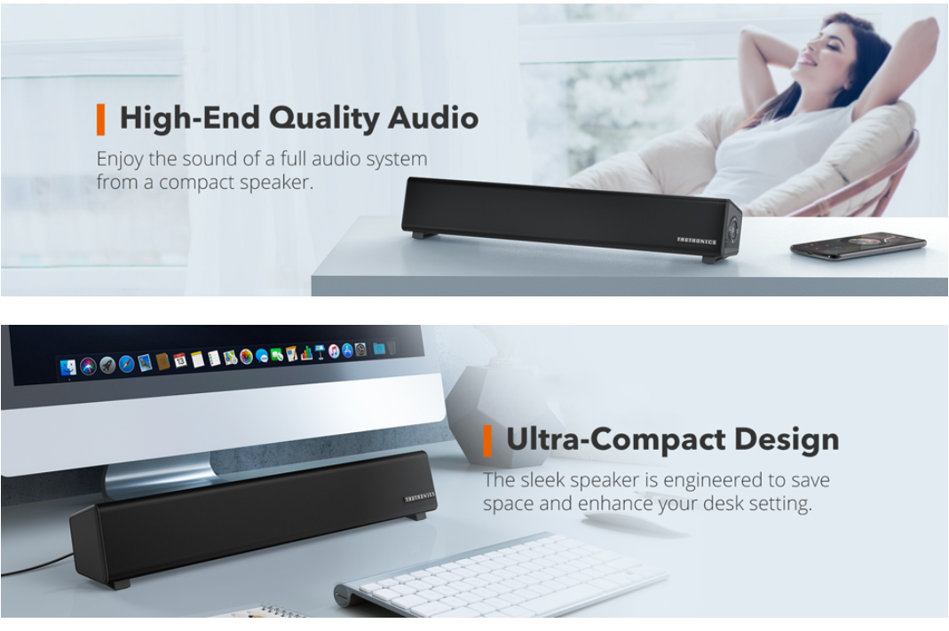 taotronics bluetooth 4.2 computer soundbar