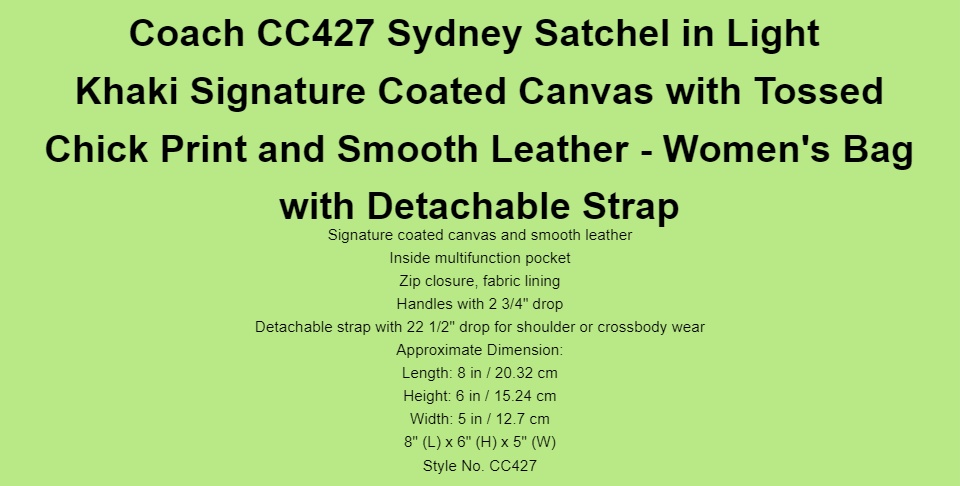 COACH®  Sydney Satchel In Signature Canvas With Tossed Chick Print