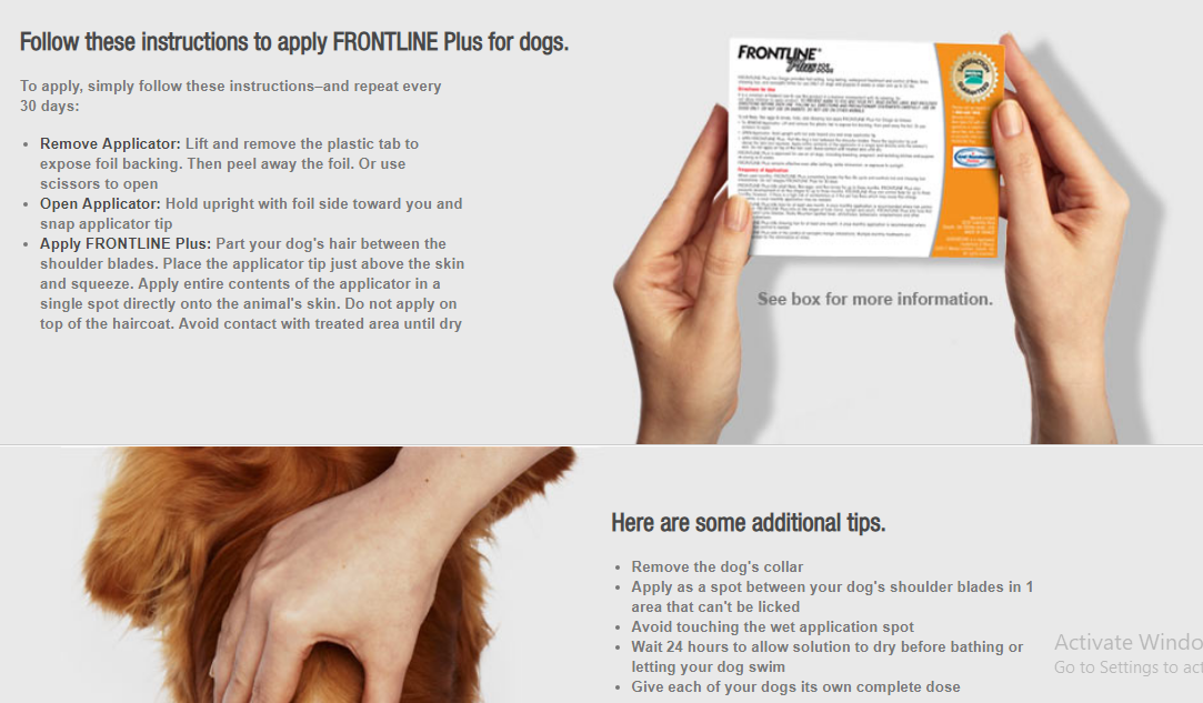 frontline plus and bathing