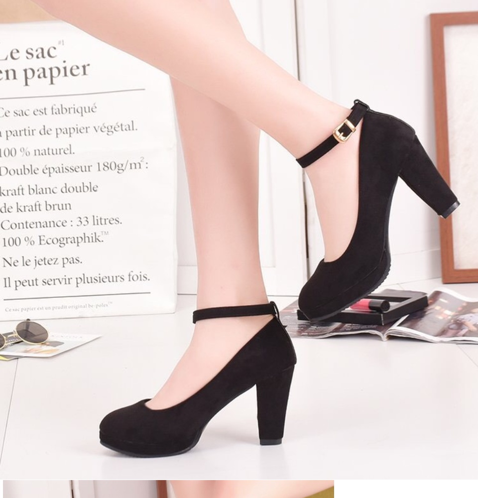 lazada black shoes with heels