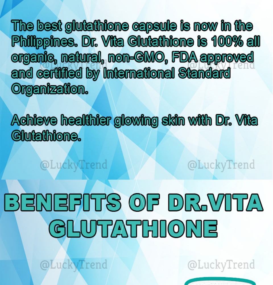 LuckyTrend Ph | New Arrival FDA Approved 100% Authentic Dr. Vita Glutathione  Skin Whitening Skin youth Protect Liver, Better Sleep, Tighten Pores, saggy  skin ,Protect skin from UV rays and Flush Out